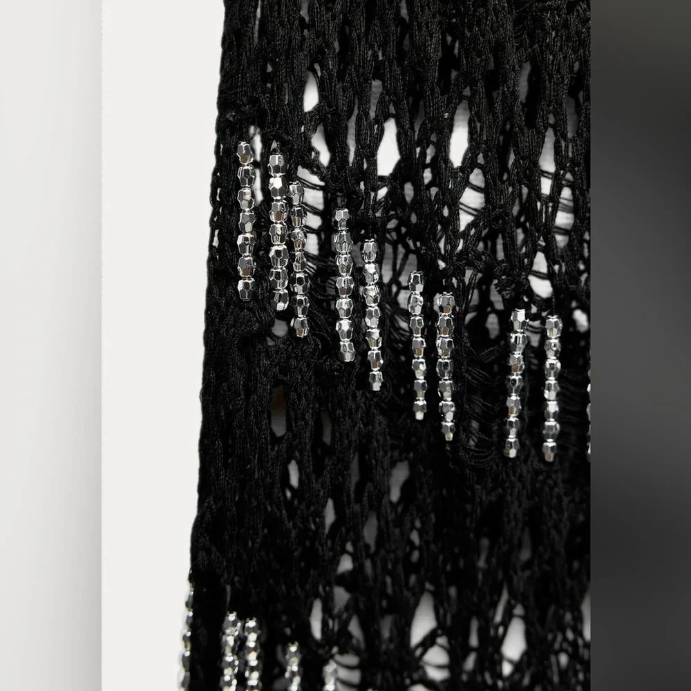 NWT Zara Woman BEADED MESH DRESS Size S Small - Picture 7 of 12